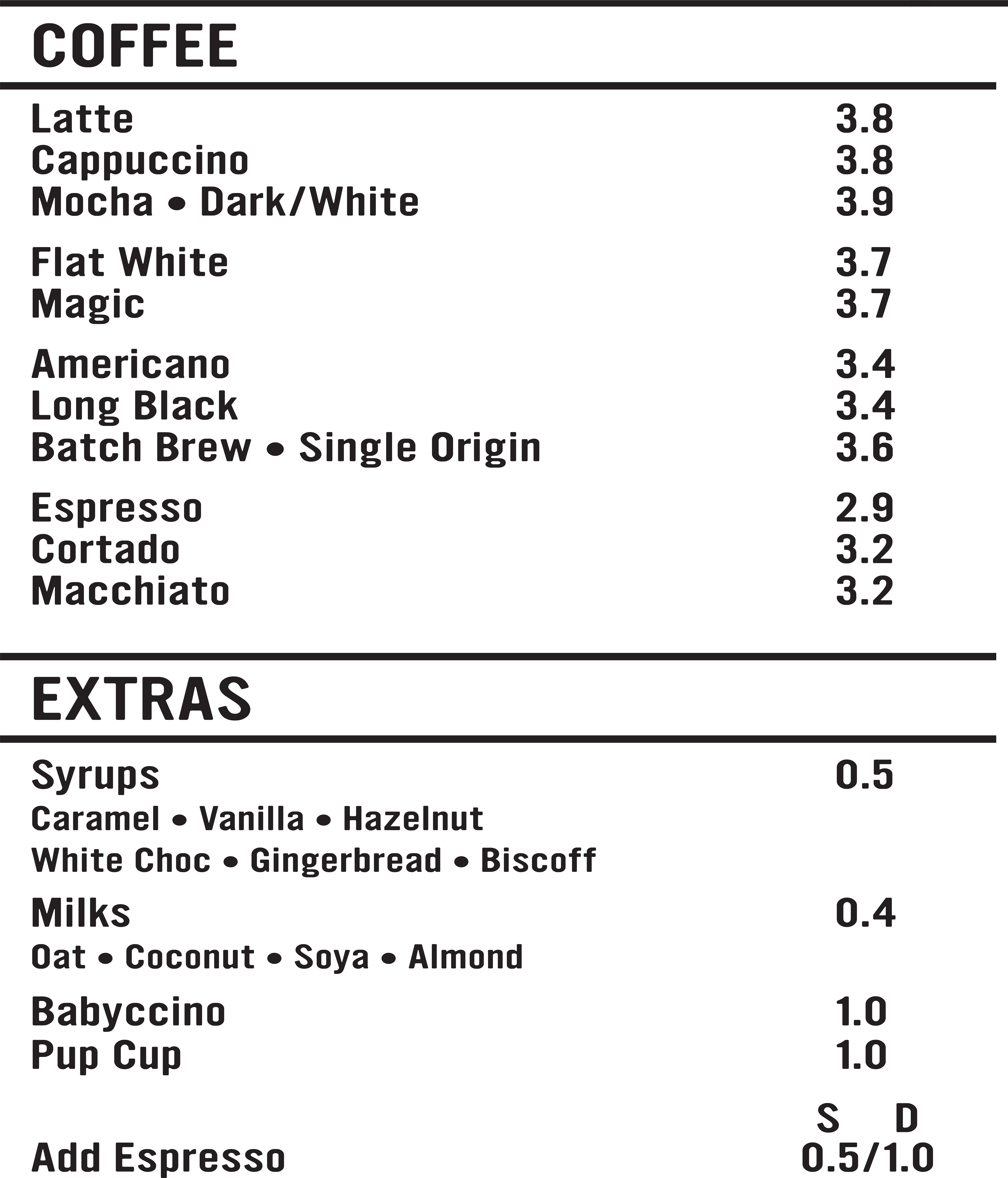 Menu Page 1